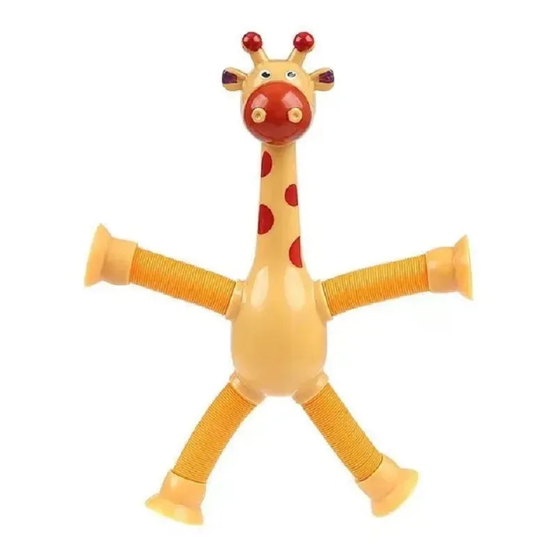 "Set of 4 Telescopic Suction Cup Giraffe Sensory Tubes - Travel Toys for Children with Autism - Ideal Christmas Gift for Boys and Girls"