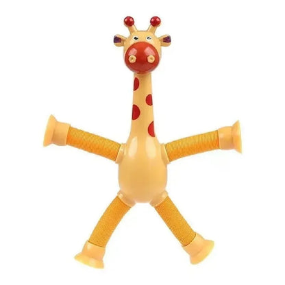 "Set of 4 Telescopic Suction Cup Giraffe Sensory Tubes - Travel Toys for Children with Autism - Ideal Christmas Gift for Boys and Girls"